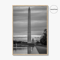 Washington DC Black and White Fine Art Photo Print, US Capitol National Mall Poster