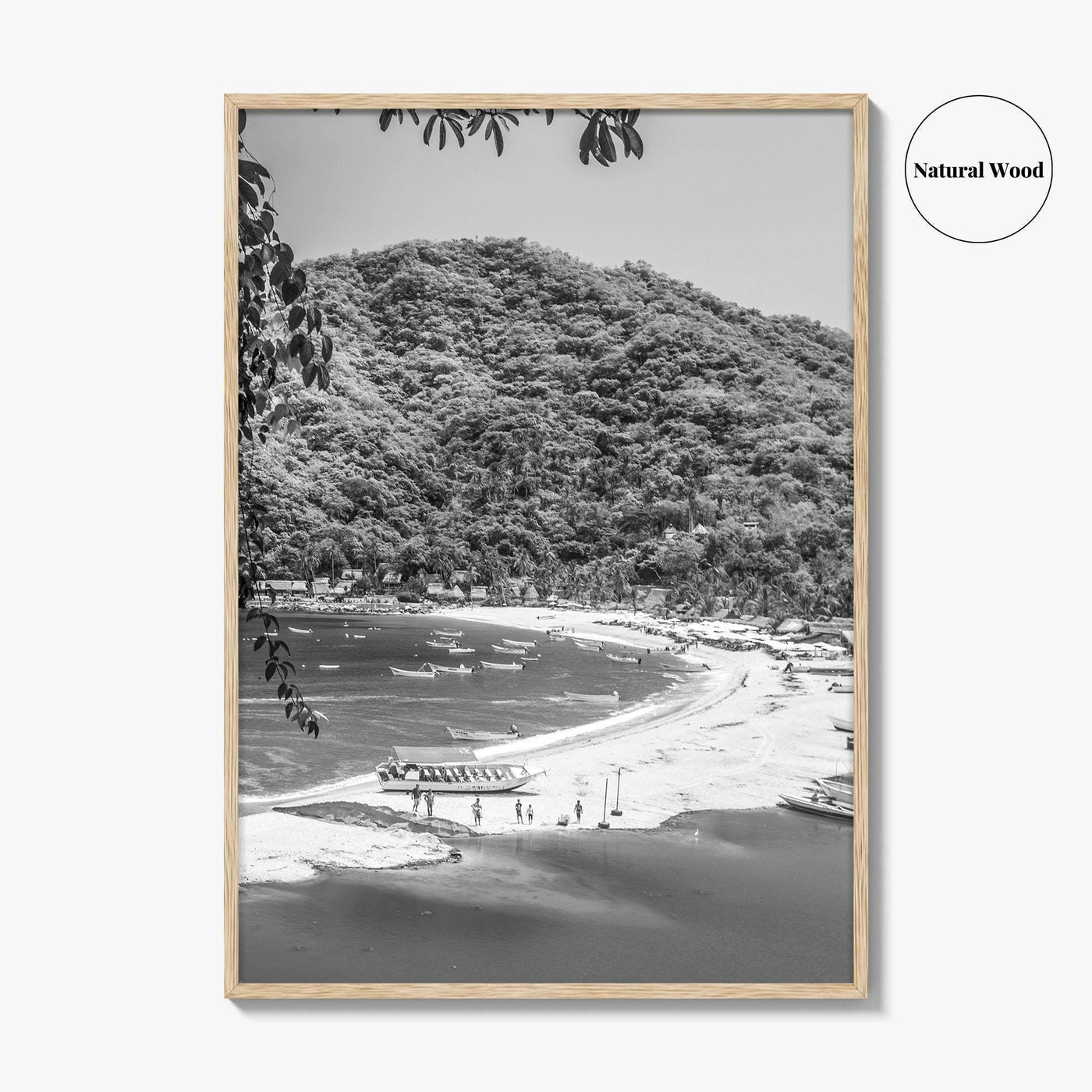 Yelapa Black and White Fine Art Photo Print, Riviera Nayarit, Mexico, Puerto Vallarta Poster