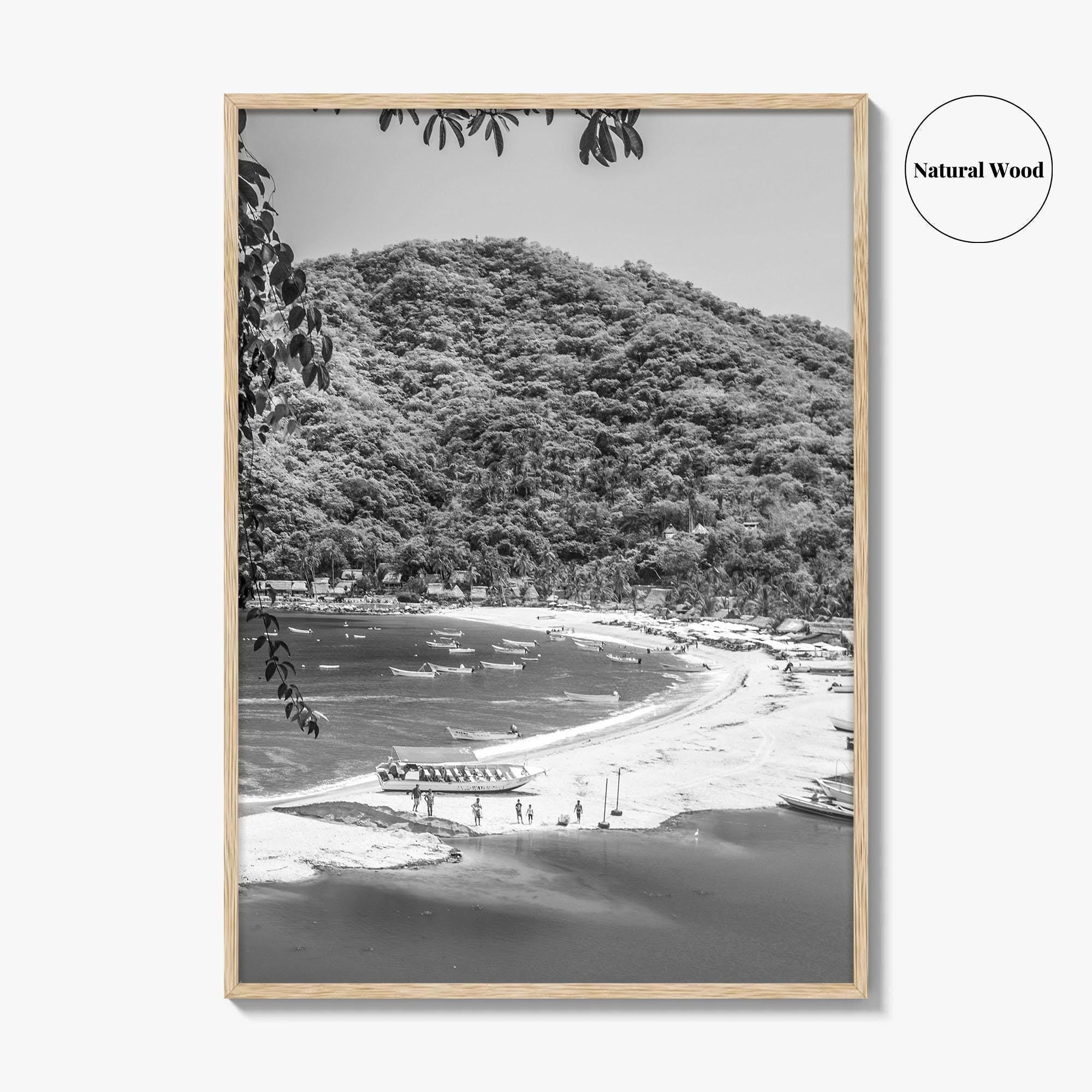 Yelapa Black and White Fine Art Photo Print, Riviera Nayarit, Mexico, Puerto Vallarta Poster