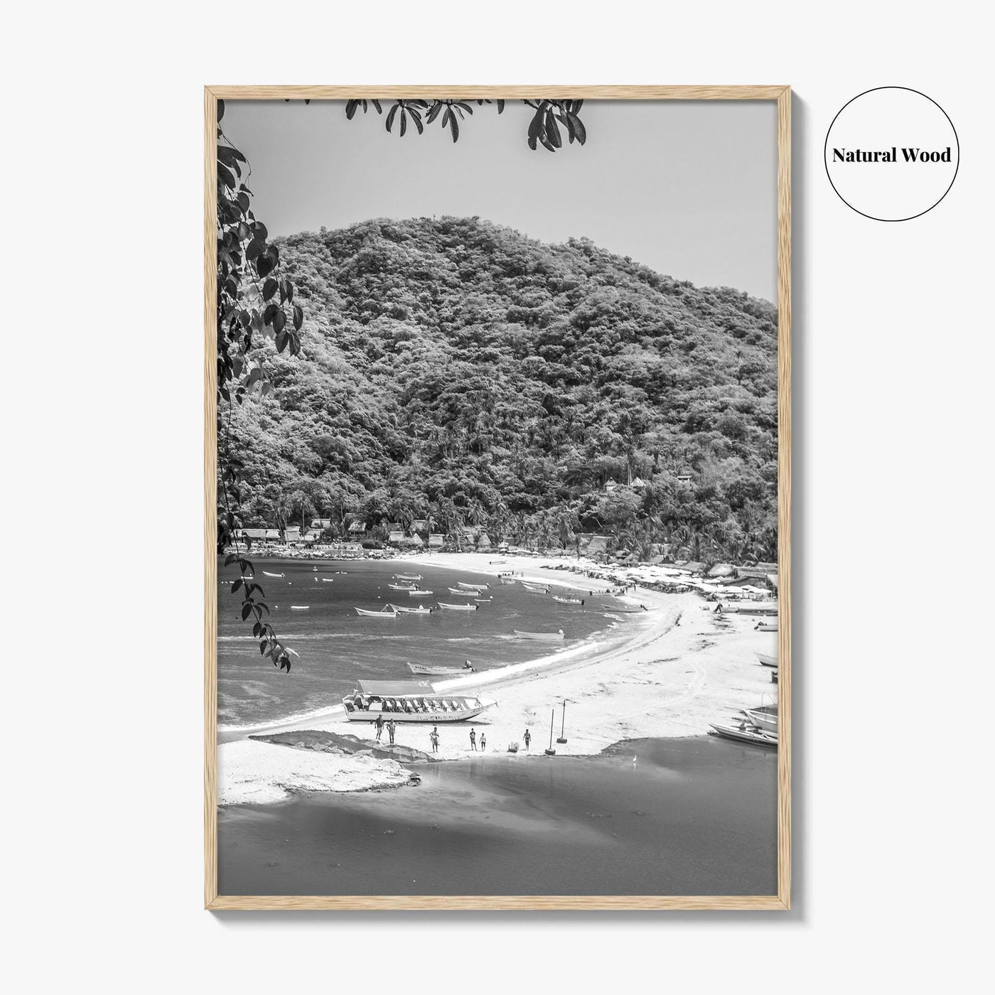 Yelapa Black and White Fine Art Photo Print, Riviera Nayarit, Mexico, Puerto Vallarta Poster