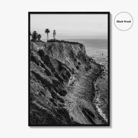 Rancho Palos Verdes Black and White Fine Art Photo Print, Point Vicente Lighthouse Poster