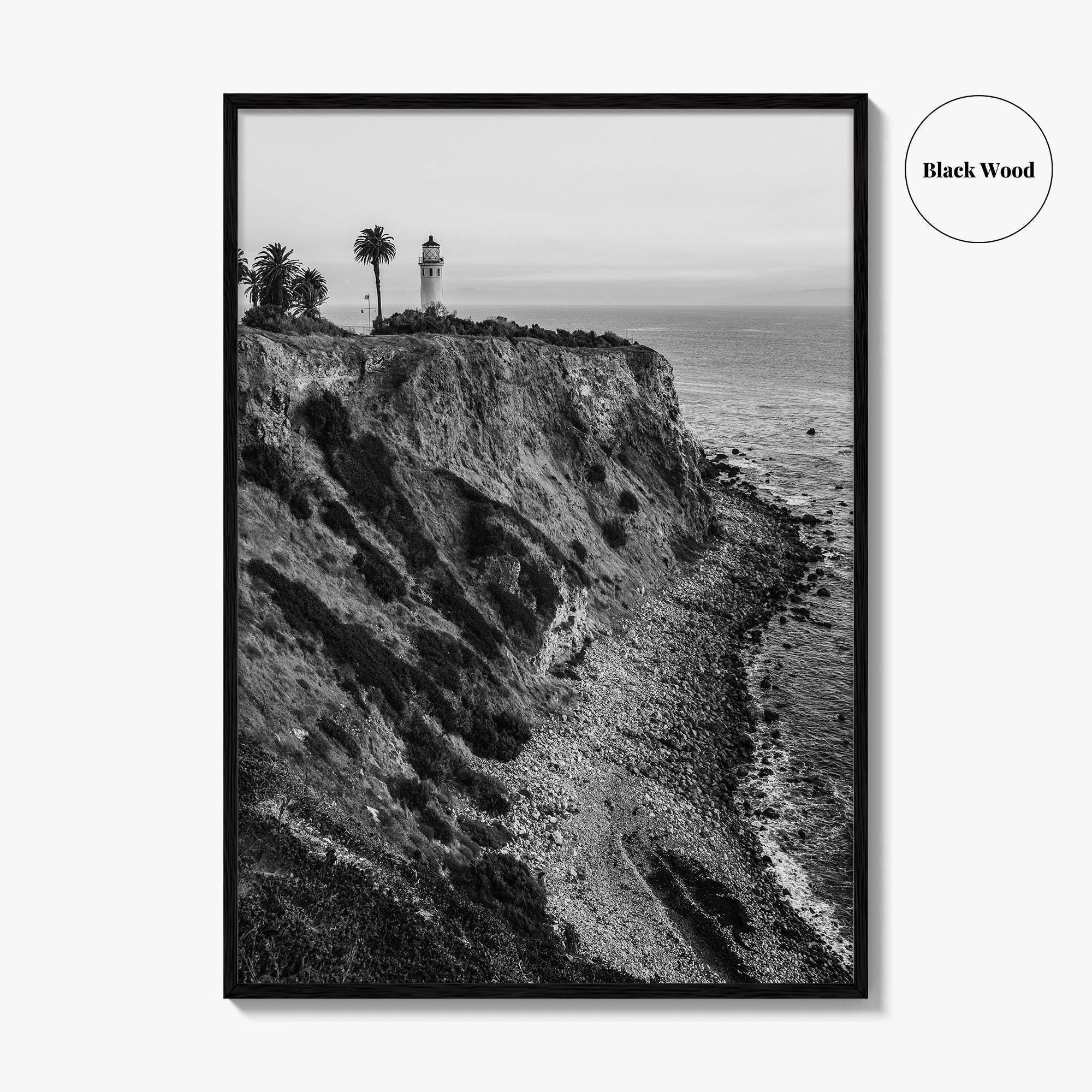 Rancho Palos Verdes Black and White Fine Art Photo Print, Point Vicente Lighthouse Poster