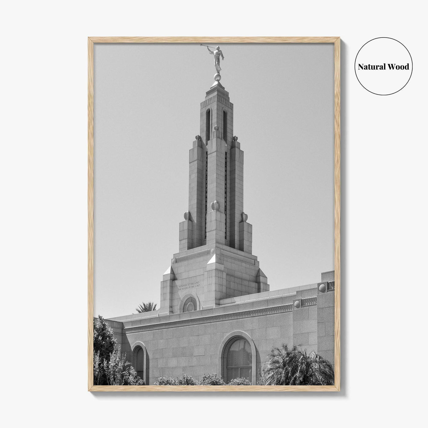 Redlands Black and White Fine Art Photo Print, Mormon Temple, California Poster, San Bernardino