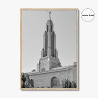 Redlands Black and White Fine Art Photo Print, Mormon Temple, California Poster, San Bernardino
