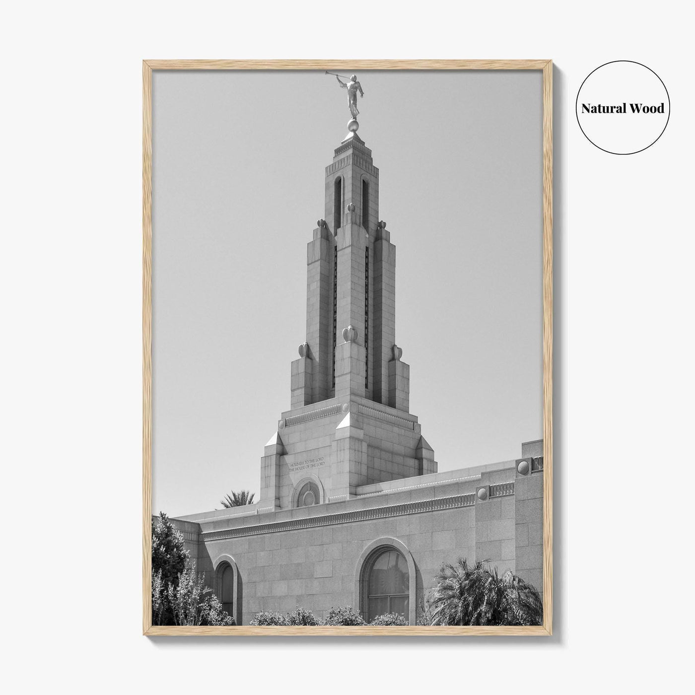 Redlands Black and White Fine Art Photo Print, Mormon Temple, California Poster, San Bernardino
