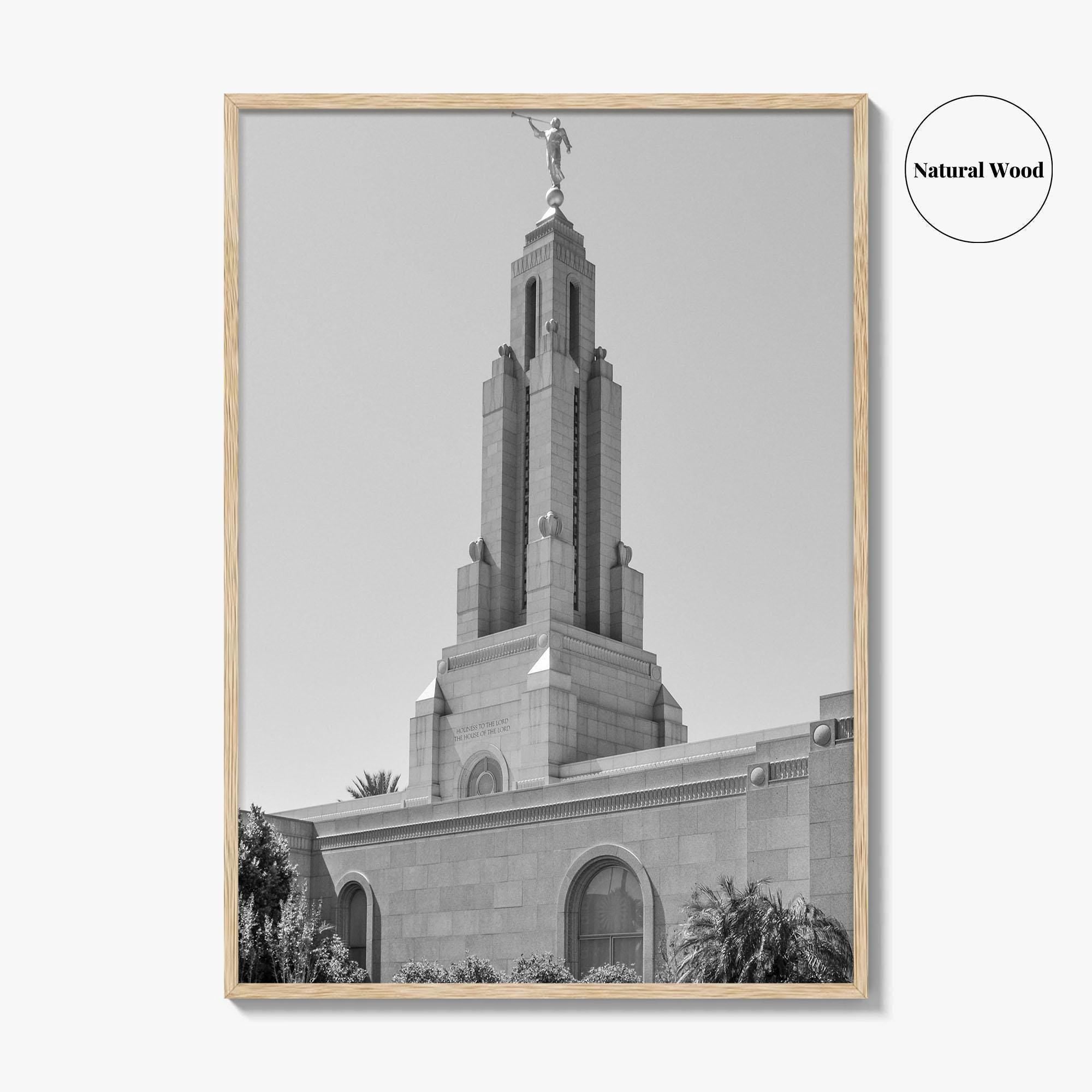 Redlands Black and White Fine Art Photo Print, Mormon Temple, California Poster, San Bernardino