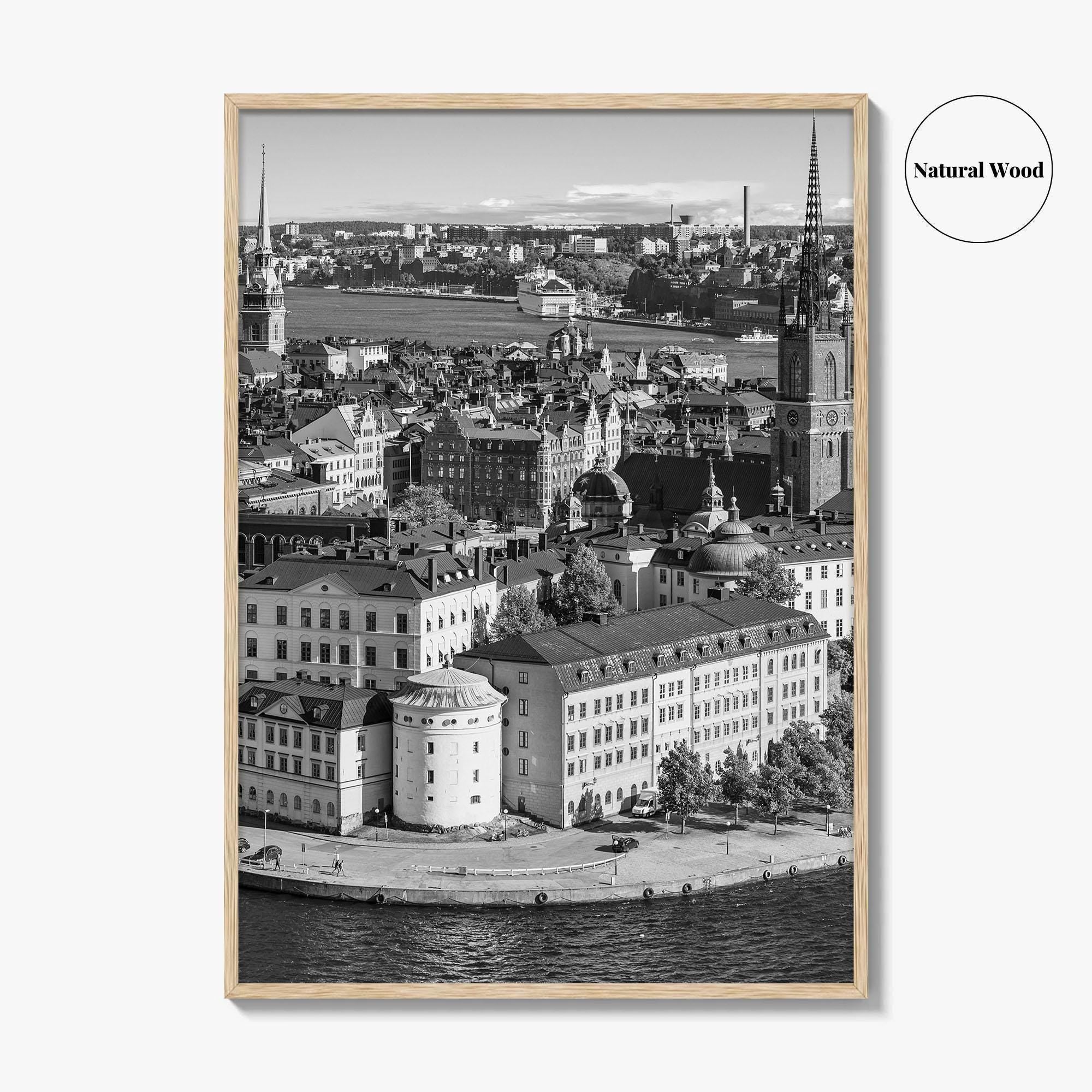 Stockholm Skyline Black and White Fine Art Photo Print, Gamla Stan, Sweden Poster