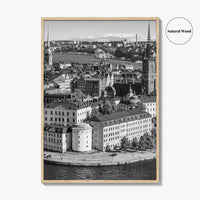 Stockholm Skyline Black and White Fine Art Photo Print, Gamla Stan, Sweden Poster
