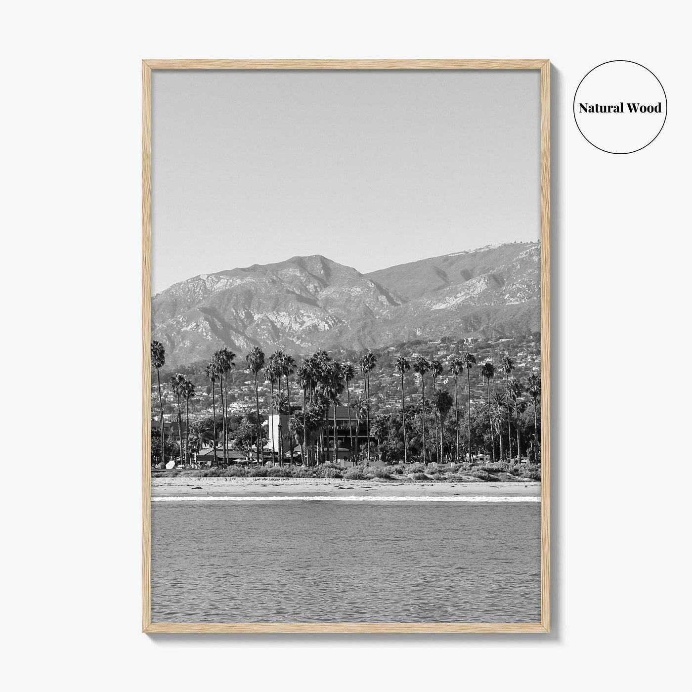 Santa Barbara Black and White Fine Art Photo Print, California Coastline, Stearns Wharf, USA