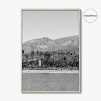 Santa Barbara Black and White Fine Art Photo Print, California Coastline, Stearns Wharf, USA