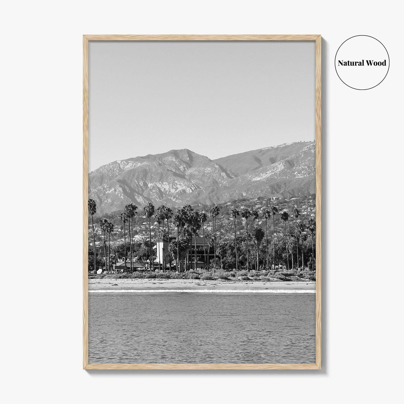 Santa Barbara Black and White Fine Art Photo Print, California Coastline, Stearns Wharf, USA