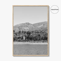 Santa Barbara Black and White Fine Art Photo Print, California Coastline, Stearns Wharf, USA