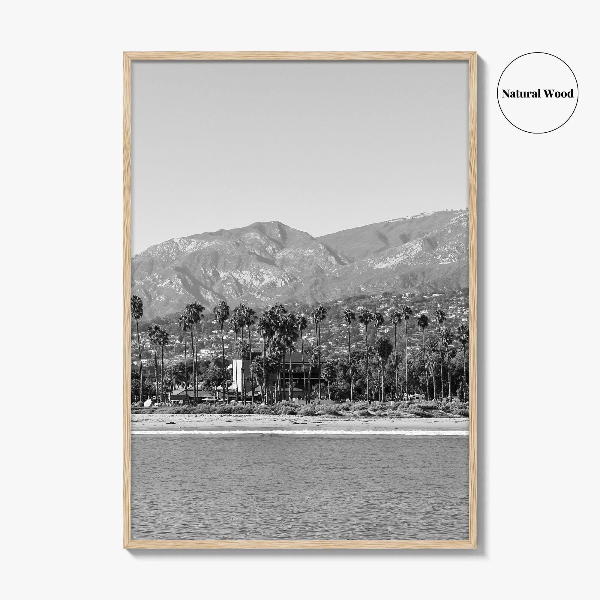 Santa Barbara Black and White Fine Art Photo Print, California Coastline, Stearns Wharf, USA