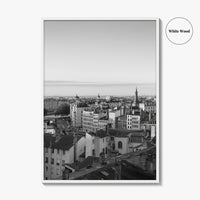 Vieux Lyon Black and White Fine Art Photo Print, Croix-Rousse, France, Wall Decor Poster