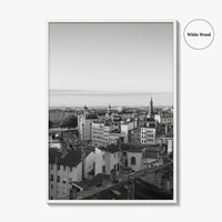 Vieux Lyon Black and White Fine Art Photo Print, Croix-Rousse, France, Wall Decor Poster