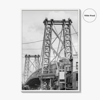 Williamsburg Bridge New York Black and White Fine Art Photo Print, Brooklyn NYC, Poster