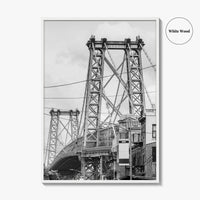 Williamsburg Bridge New York Black and White Fine Art Photo Print, Brooklyn NYC, Poster