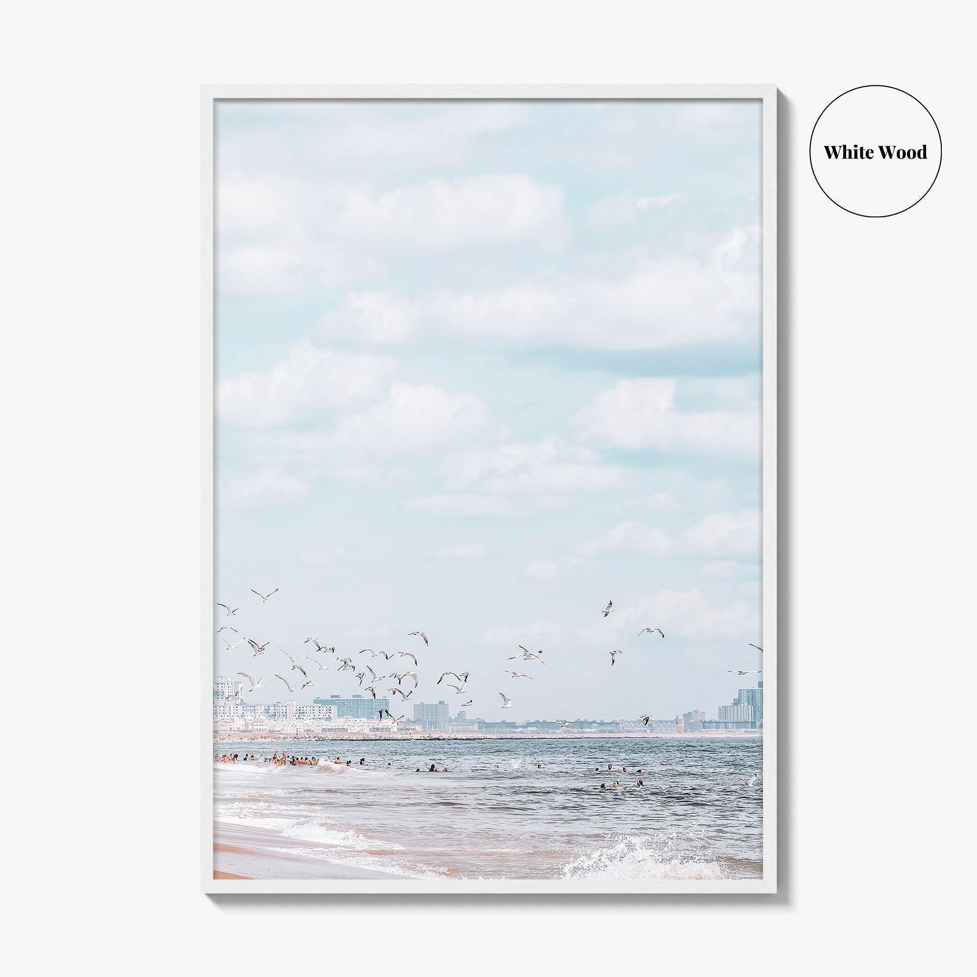 Rockaway Beach Blue Fine Art Photo Print, Queens NYC Ocean Wall Poster