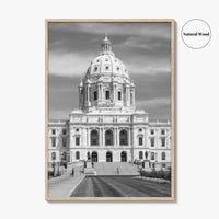 St Paul Black and White Fine Art Photo Print, State Capitol, Minnesota Poster