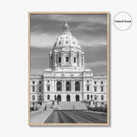St Paul Black and White Fine Art Photo Print, State Capitol, Minnesota Poster