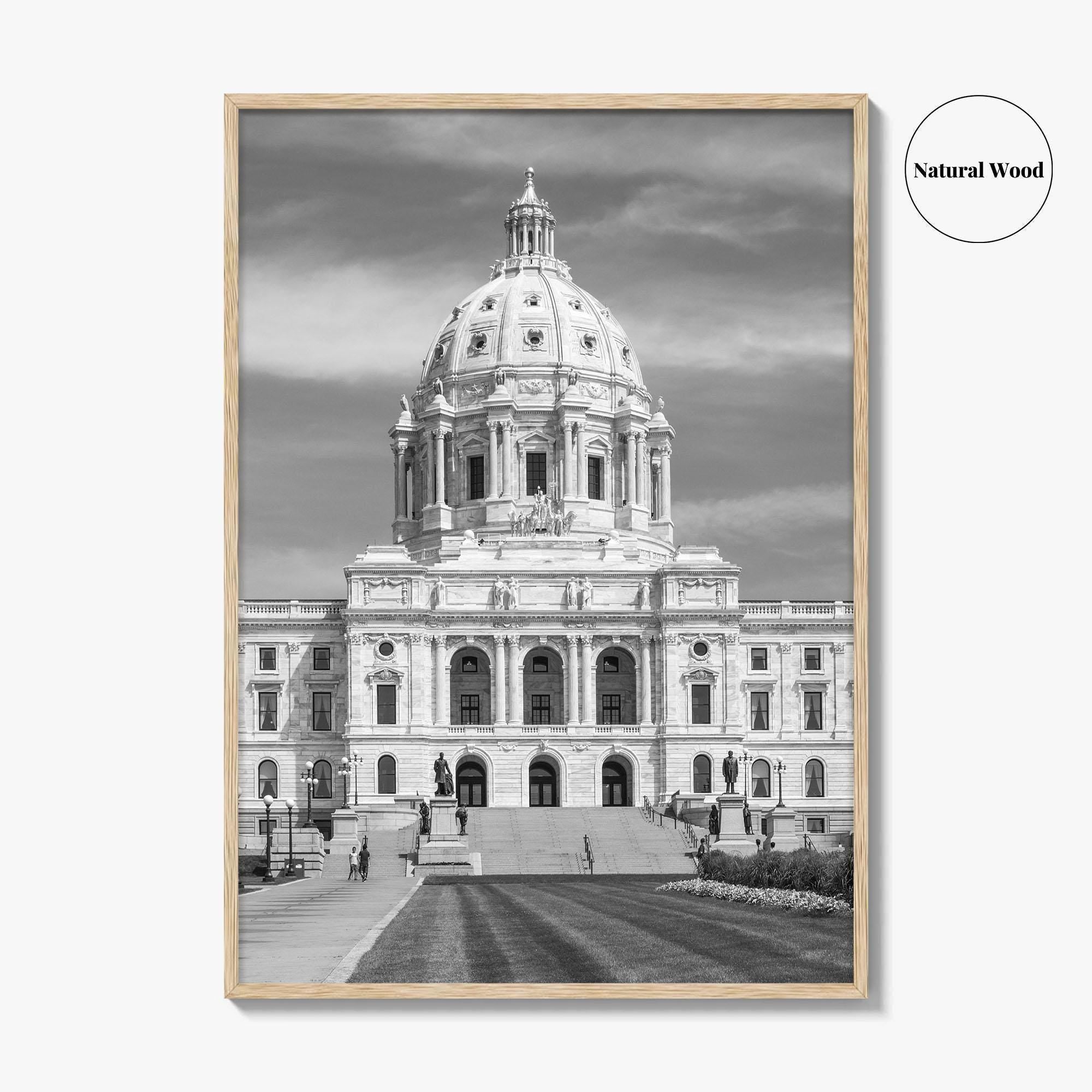 St Paul Black and White Fine Art Photo Print, State Capitol, Minnesota Poster