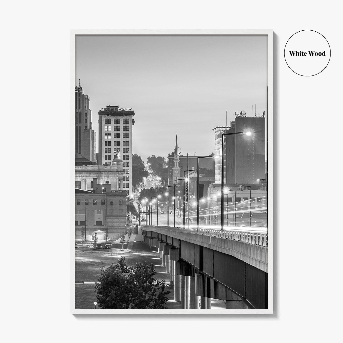 Youngstown Skyline Black and White Fine Art Photo Print, Downtown Ohio Poster