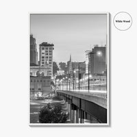 Youngstown Skyline Black and White Fine Art Photo Print, Downtown Ohio Poster