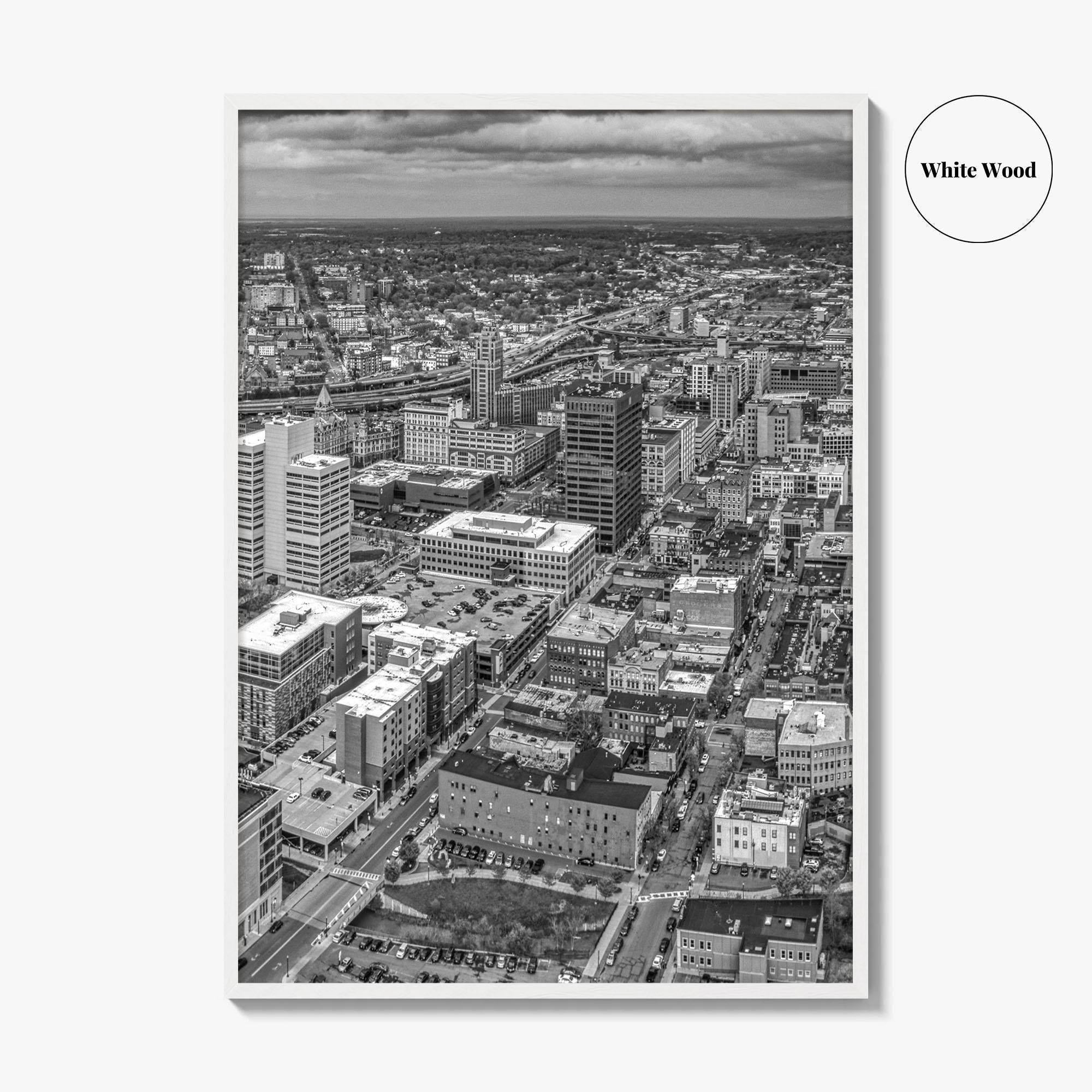 Syracuse Skyline Black and White Fine Art Photo Print, New York City Poster