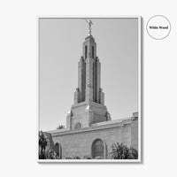 Redlands Black and White Fine Art Photo Print, Mormon Temple, California Poster, San Bernardino