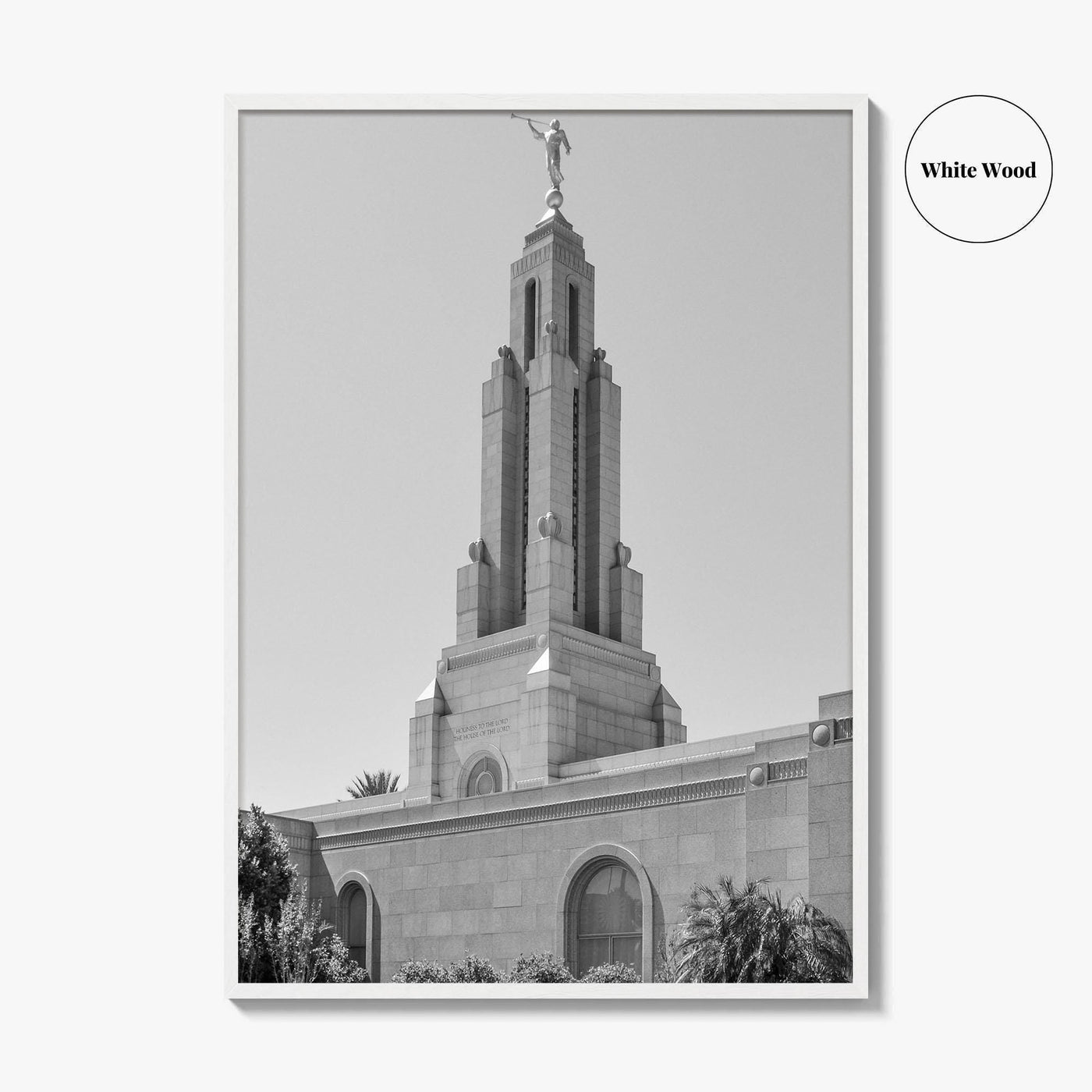 Redlands Black and White Fine Art Photo Print, Mormon Temple, California Poster, San Bernardino