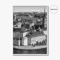 Stockholm Skyline Black and White Fine Art Photo Print, Gamla Stan, Sweden Poster