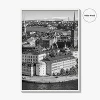 Stockholm Skyline Black and White Fine Art Photo Print, Gamla Stan, Sweden Poster