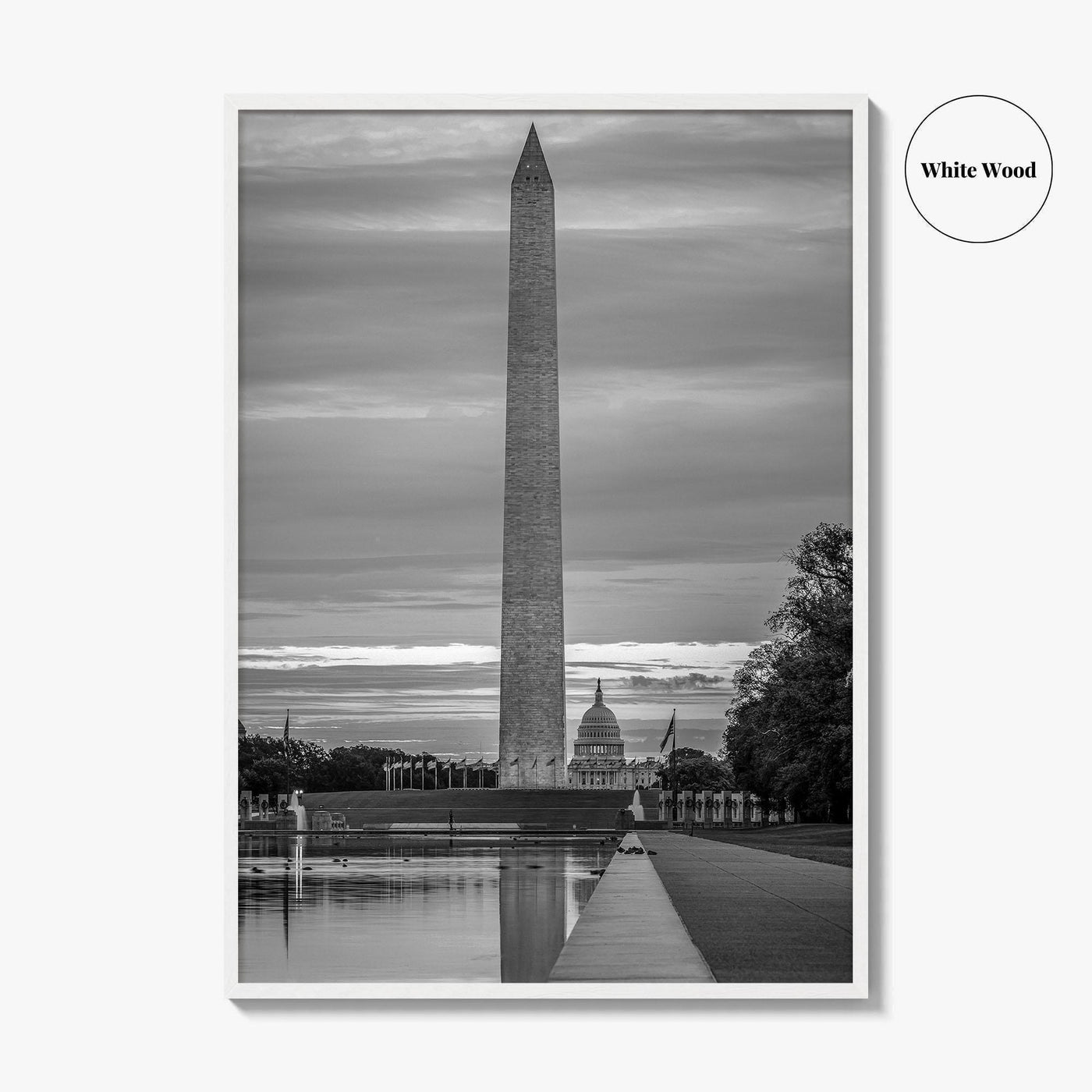 Washington DC Black and White Fine Art Photo Print, US Capitol National Mall Poster