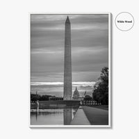 Washington DC Black and White Fine Art Photo Print, US Capitol National Mall Poster