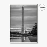 Washington DC Black and White Fine Art Photo Print, US Capitol National Mall Poster