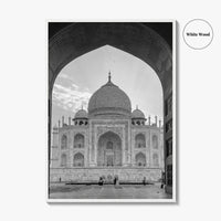 Taj Mahal Black and White Fine Art Photo Print, Agra India Poster