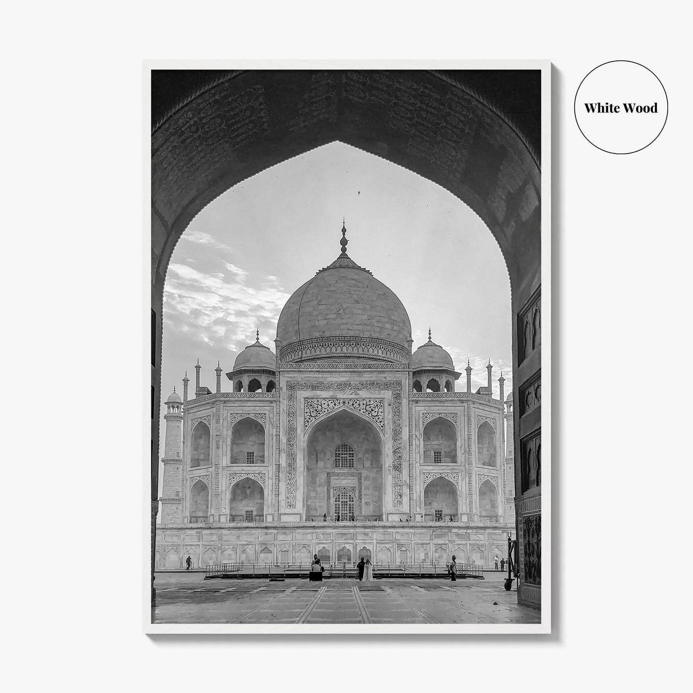 Taj Mahal Black and White Fine Art Photo Print, Agra India Poster