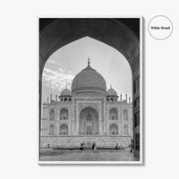 Taj Mahal Black and White Fine Art Photo Print, Agra India Poster