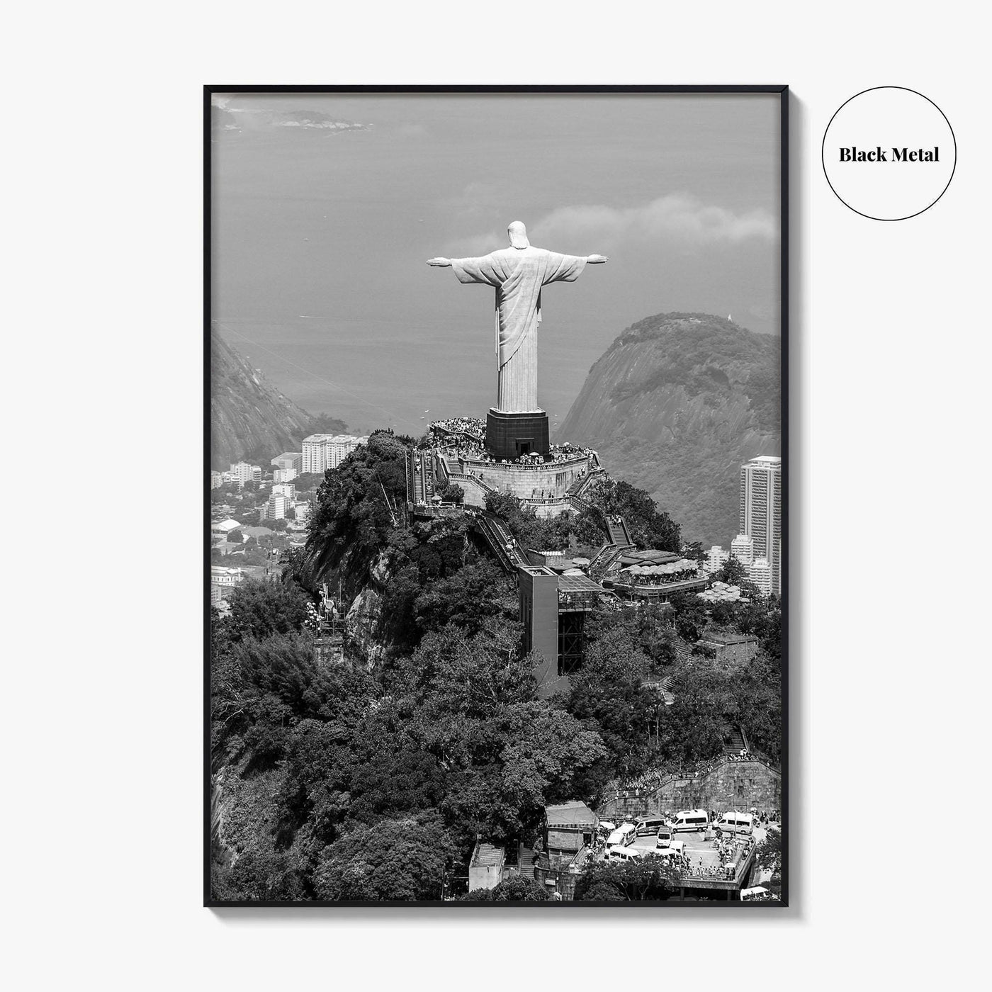 Rio de Janeiro Black and White Fine Art Photo Print, Christ the Redeemer, Brazil Poster