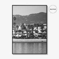Santa Barbara Black and White Fine Art Photo Print, California Beach Marina Poster