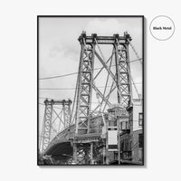 Williamsburg Bridge New York Black and White Fine Art Photo Print, Brooklyn NYC, Poster