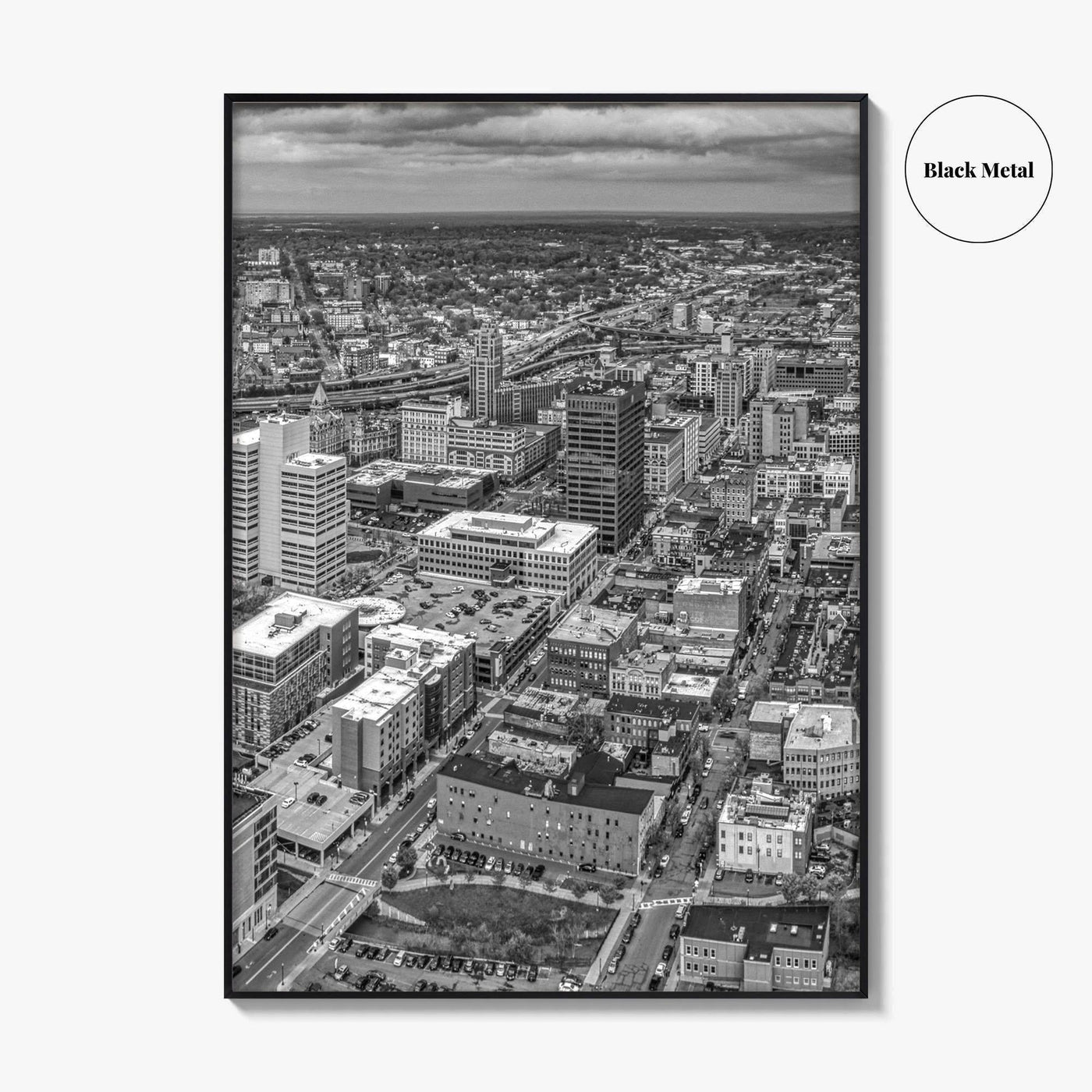 Syracuse Skyline Black and White Fine Art Photo Print, New York City Poster
