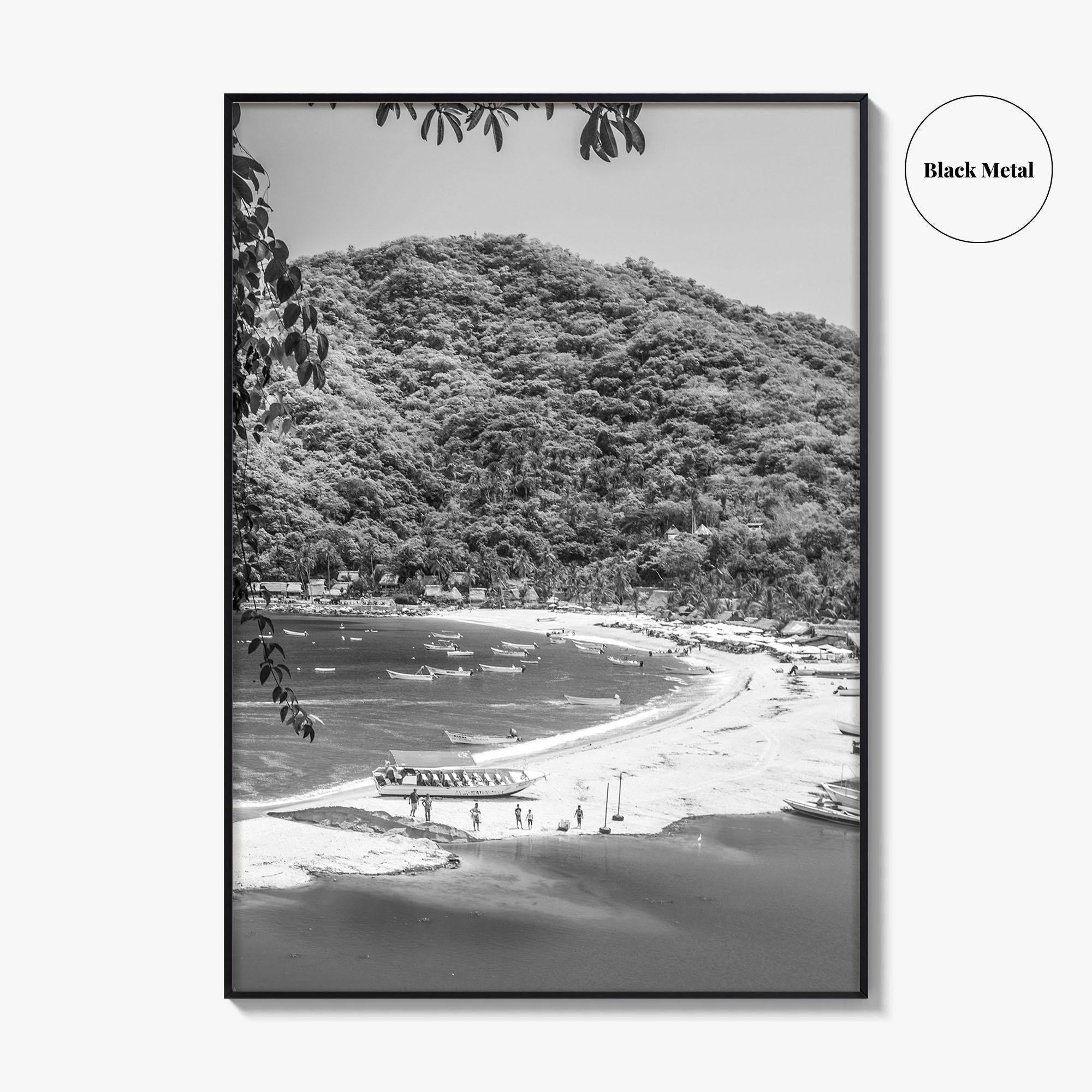 Yelapa Black and White Fine Art Photo Print, Riviera Nayarit, Mexico, Puerto Vallarta Poster