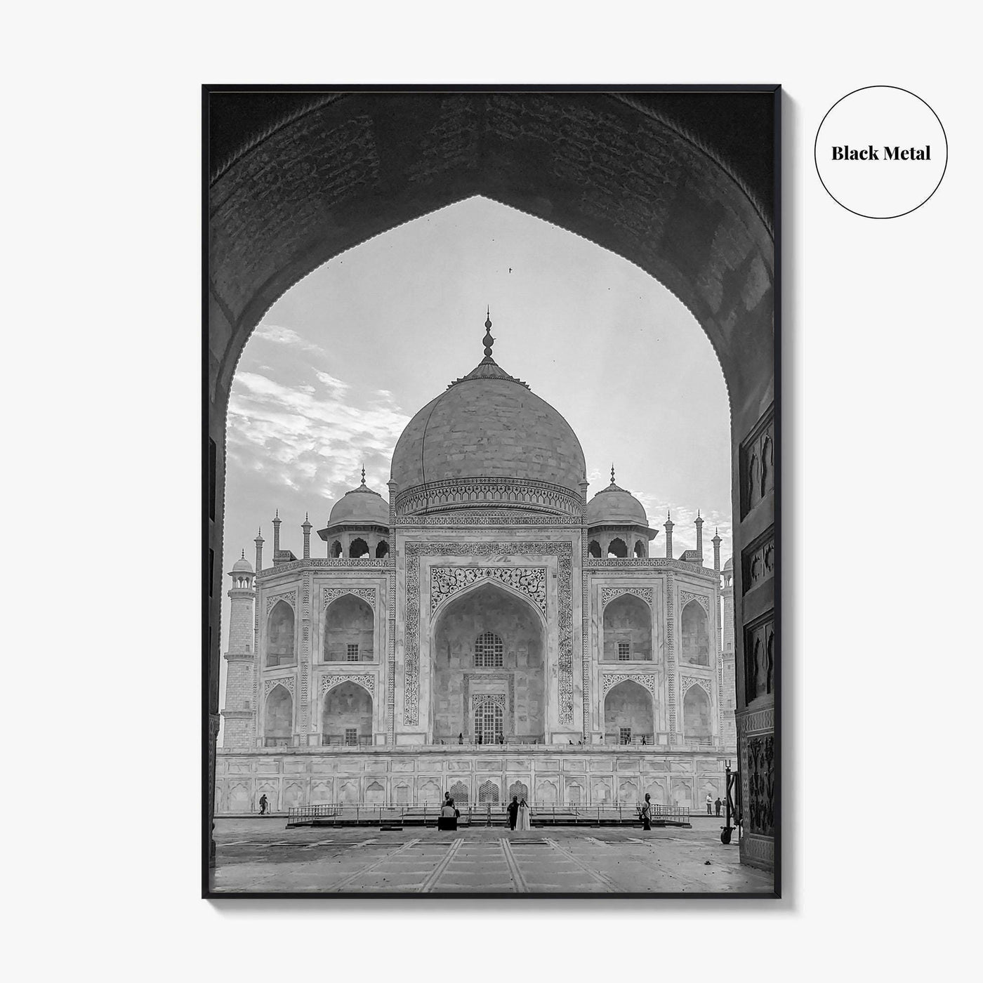 Taj Mahal Black and White Fine Art Photo Print, Agra India Poster
