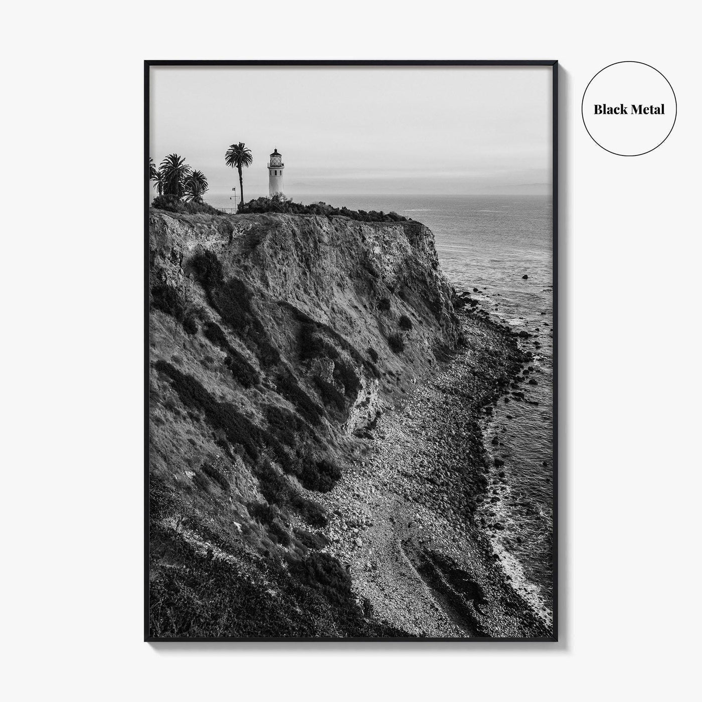 Rancho Palos Verdes Black and White Fine Art Photo Print, Point Vicente Lighthouse Poster