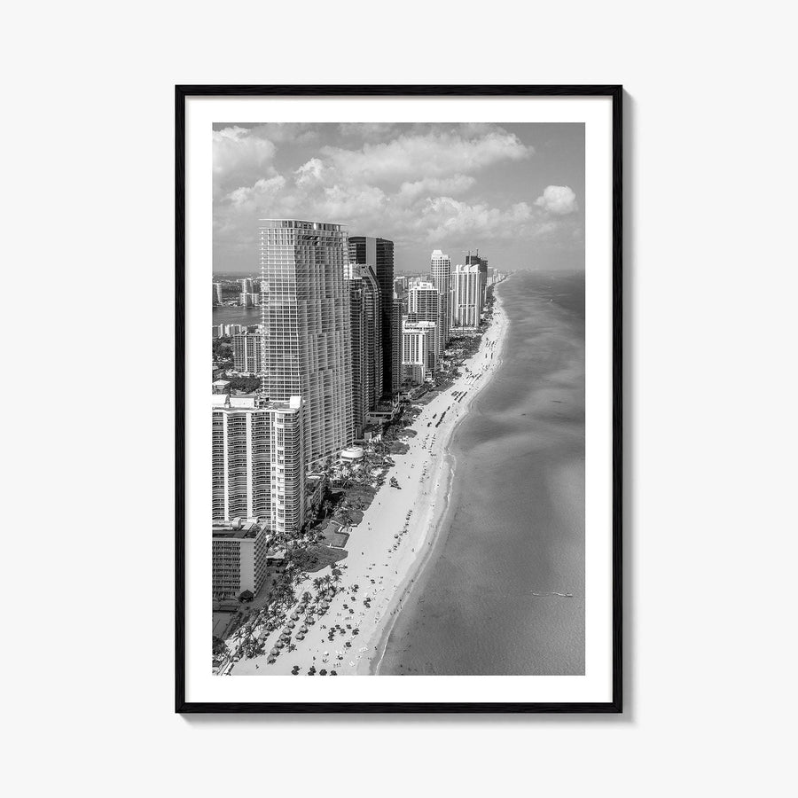 Miami Black and White Fine Art Photo Print, South Beach Florida Poster