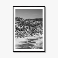 Laguna Beach Black and White Fine Art Photo Print, Crescent Bay California Poster