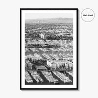 Marina del Rey Black and White Fine Art Photo Print, Los Angeles Poster