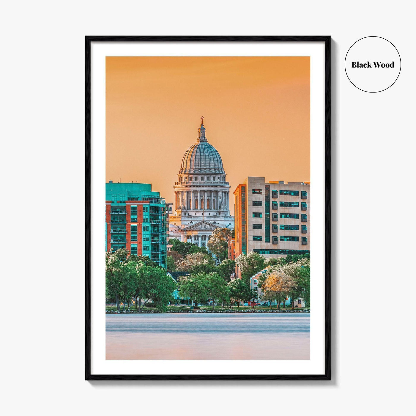 Madison Skyline Fine Art Photo Print, Wisconsin, USA, Lake Monona, Wall Decor, Poster