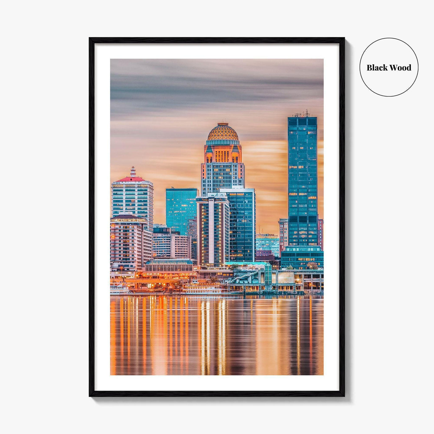 Louisville Skyline Fine Art Photo Print, Wall Poster, Kentucky, USA, Ohio River